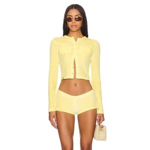 Jaded London Butter Yellow Fleece Set